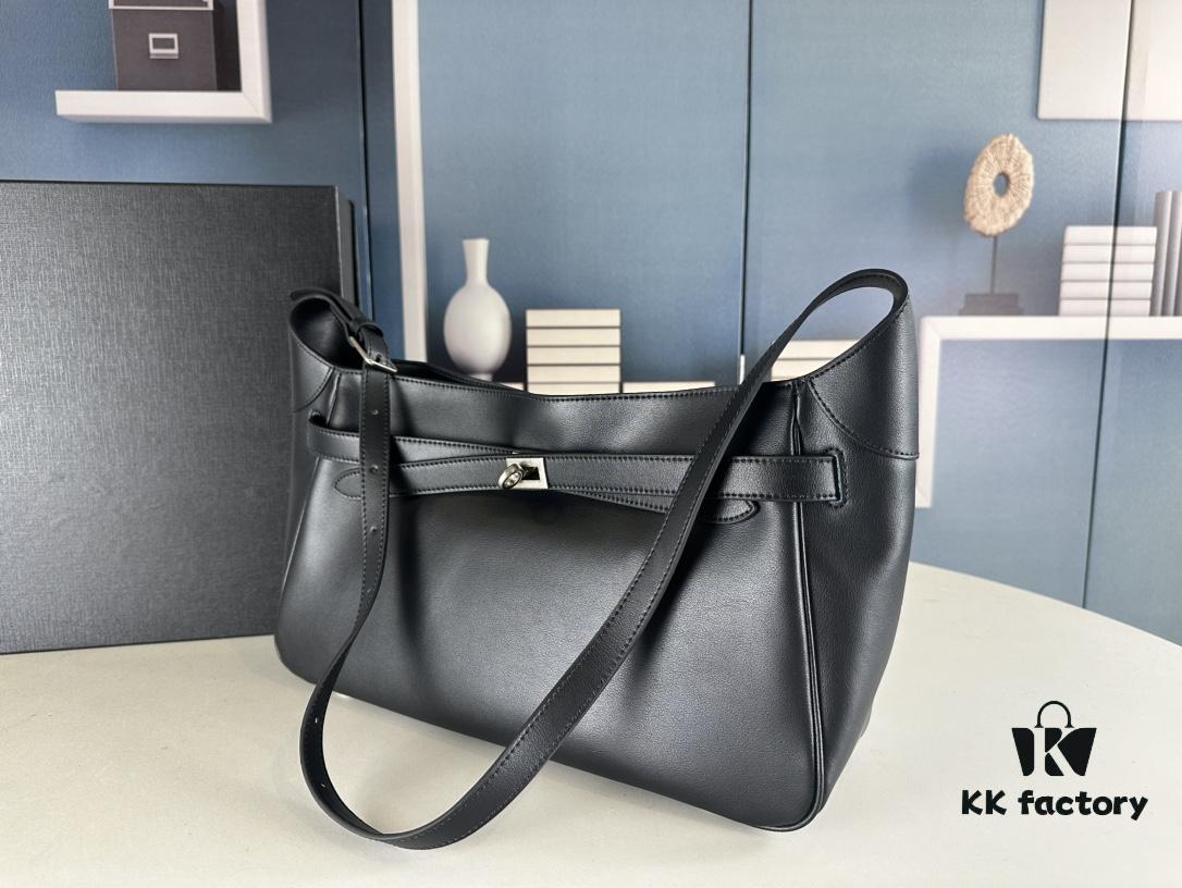 New BALENCIAGA Winter 24 Collection Re-See Shoulder Bucket Bag, Full-Grain Leather, Minimalist Luxury Design, Upcycled Motorbike Glove Clutch with Keychain Closure, Effortlessly Chic Look