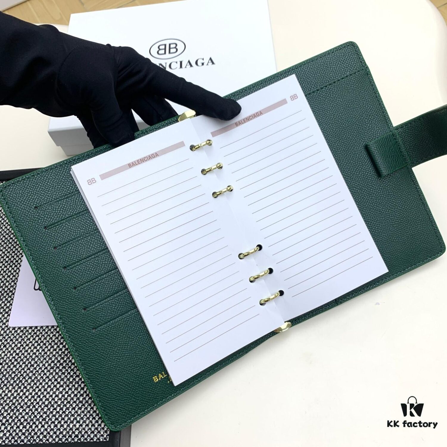 BALENCIAGA Notepad Secret Cabinet Style, Fine Smooth Material, Impeccable Craftsmanship with Built-in Card Slots and Dividers, Size 15x19x4cm