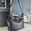 New BALENCIAGA Winter 24 Collection Re-See Shoulder Bucket Bag, Full-Grain Leather, Minimalist Luxury Design, Upcycled Motorbike Glove Handbag with Keychain Closure, Elegant and Sophisticated Lazy Lady Style