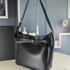 New BALENCIAGA Winter 24 Collection Re-See Shoulder Bucket Bag, Full-Grain Leather, Minimalist Luxury Design, Upcycled Motorbike Glove Handbag with Keychain Closure, Elegant and Sophisticated Lazy Lady Style