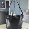 New BALENCIAGA Winter 24 Collection Re-See Shoulder Bucket Bag, Full-Grain Leather, Minimalist Luxury Design, Upcycled Motorbike Glove Handbag with Keychain Closure, Elegant and Sophisticated Lazy Lady Style