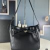 New Balenciaga Winter 24 Collection Re-See Shoulder Bucket Bag, Top-Grain Leather, Minimalist Luxury Design, Recycled Motorcycle Glove Handbag with Keychain Closure, Elegant and Sophisticated Look