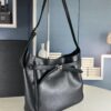 New Balenciaga Winter 24 Collection Re-See Shoulder Bucket Bag, Top-Grain Leather, Minimalist Luxury Design, Recycled Motorcycle Glove Handbag with Keychain Closure, Elegant and Sophisticated Look