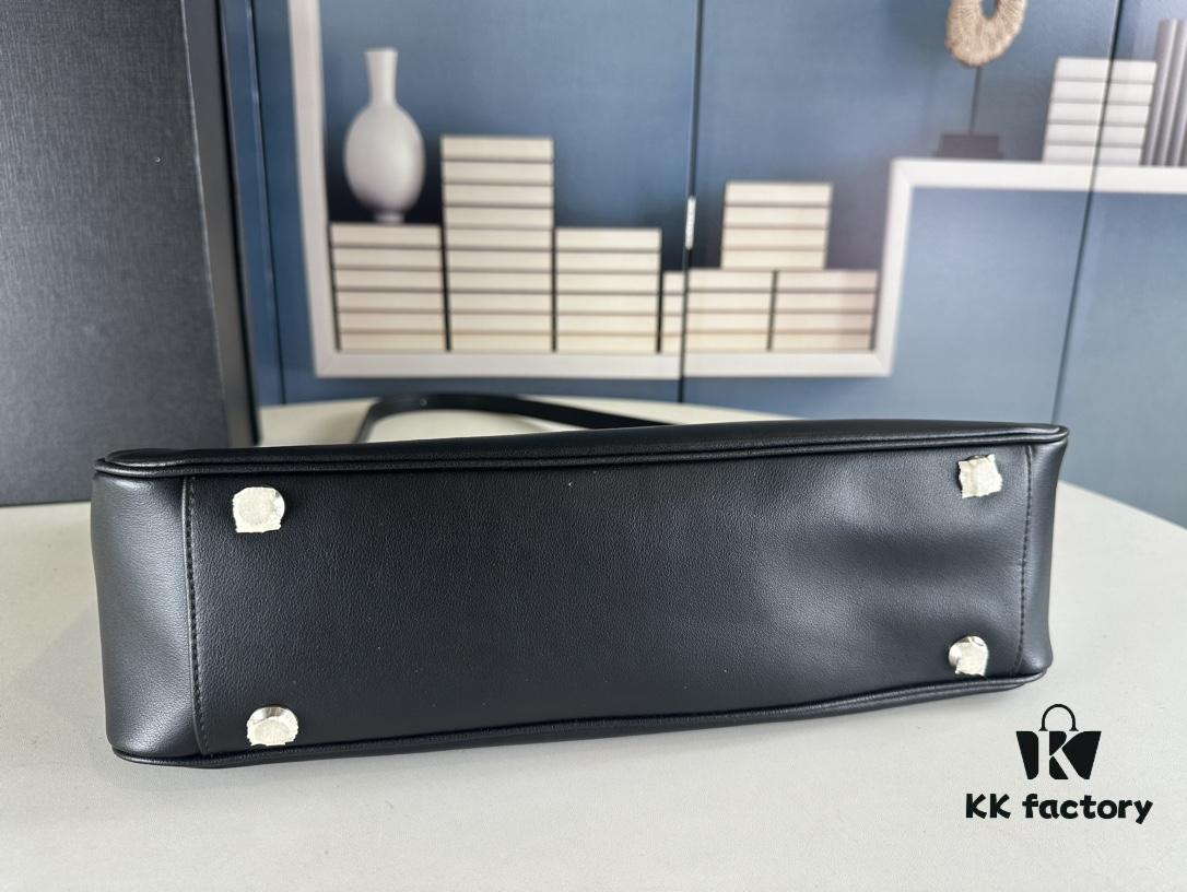 New BALENCIAGA Winter 24 Collection Re-See Shoulder Bucket Bag, Full-Grain Leather, Minimalist Luxury Design, Upcycled Motorbike Glove Clutch with Keychain Closure, Effortlessly Chic Look