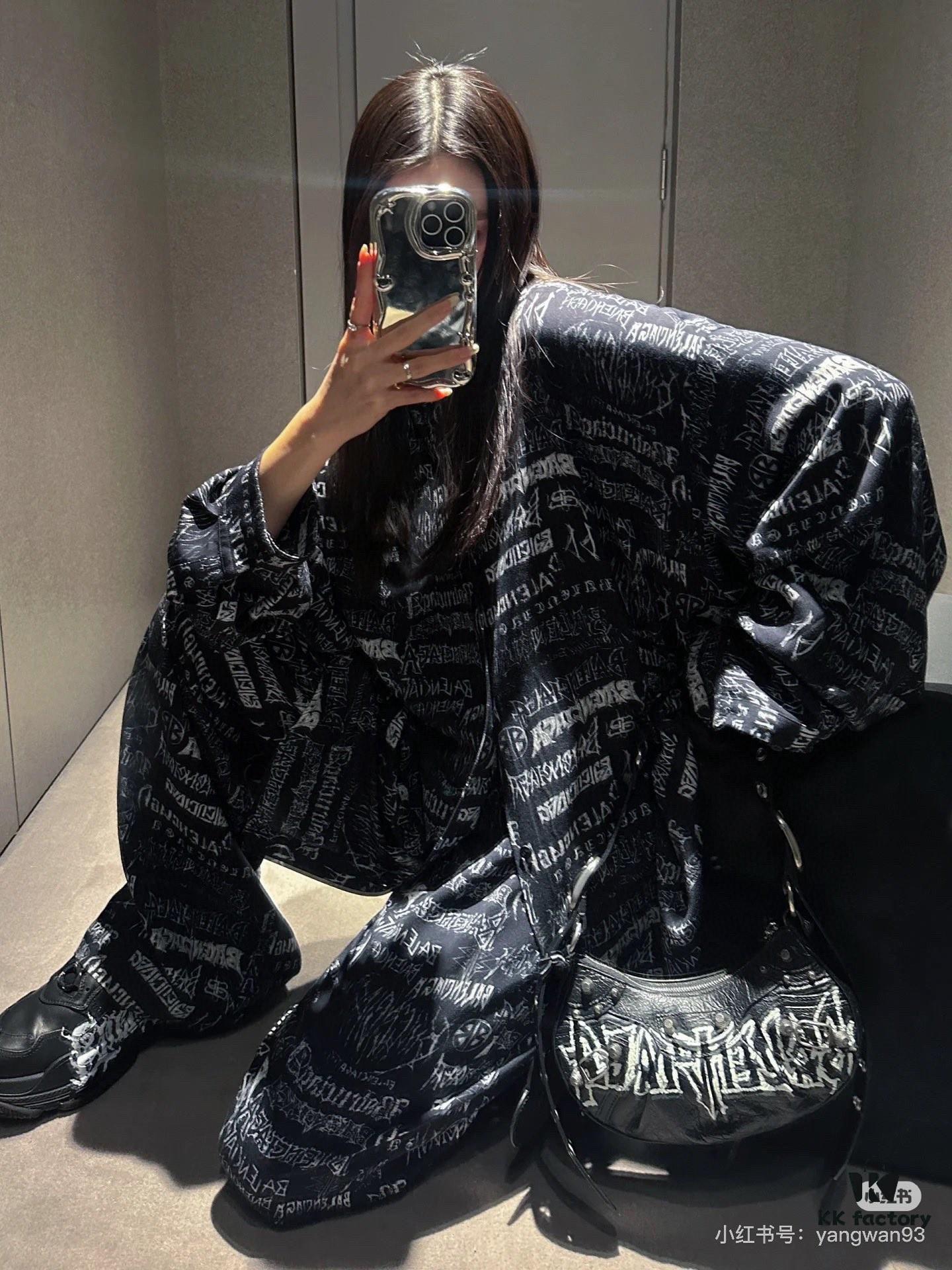 Balenciaga 24 DIY METAL Graffiti Print Long Sleeve/Short Sleeve T-Shirt