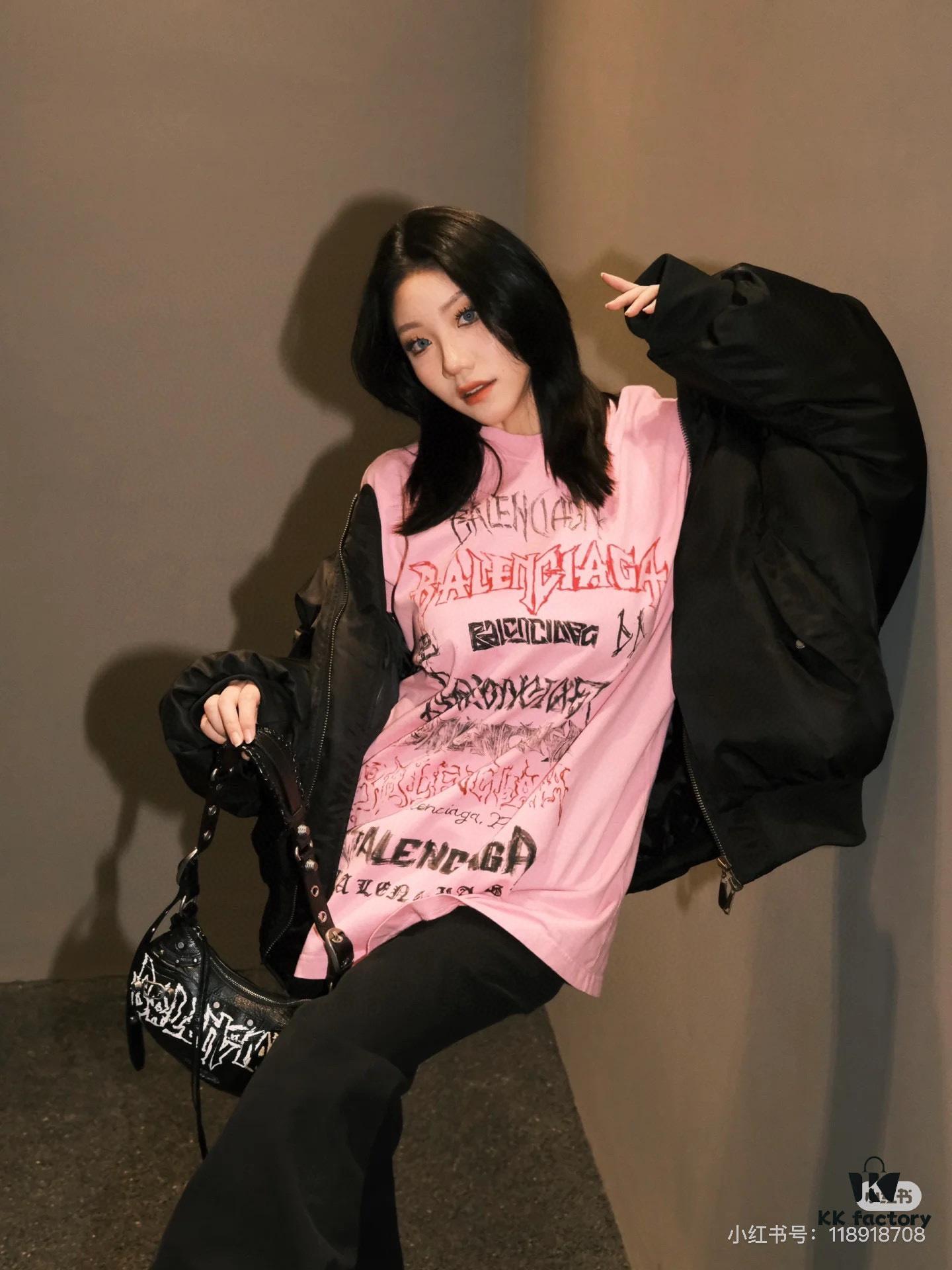 Balenciaga 24 DIY METAL Graffiti Print Long Sleeve/Short Sleeve T-Shirt