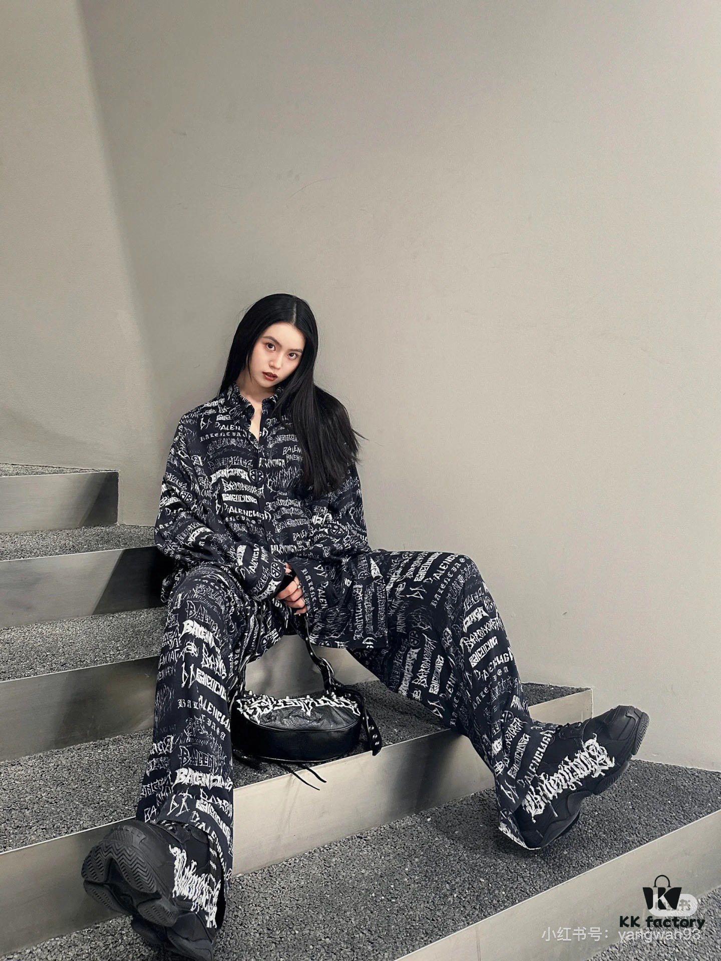 Balenciaga 24 DIY METAL Graffiti Print Long Sleeve/Short Sleeve T-Shirt