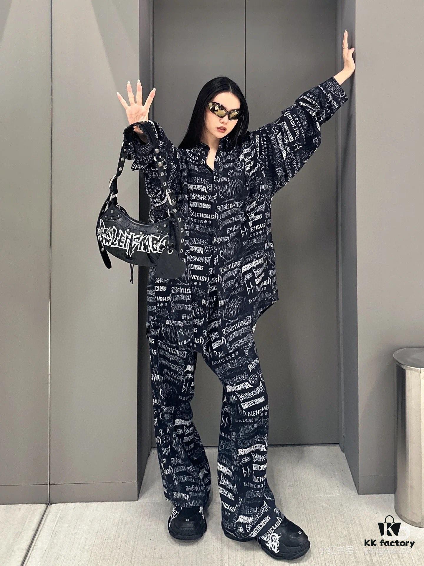 Balenciaga 24 DIY METAL Graffiti Print Long Sleeve/Short Sleeve T-Shirt