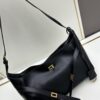 New BALENCIAGA Winter 24 Collection Re-See Shoulder Bucket Bag, Full-Grain Leather, Minimalist Luxury Design, Upcycled Motorbike Glove Handbag with Keyring Closure, Elegant and Edgy Style