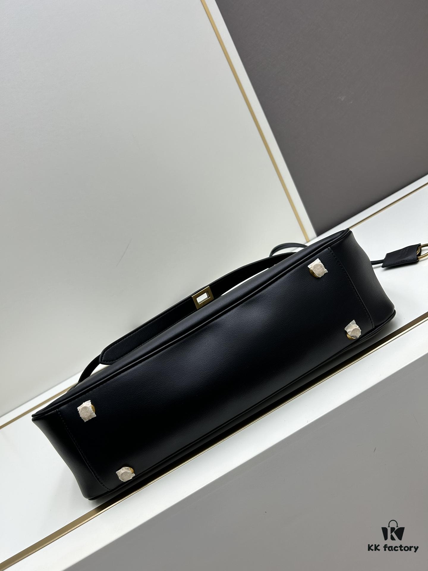 New BALENCIAGA Winter 24 Collection Re-See Shoulder Bucket Bag, Full-Grain Leather, Minimalist Luxury Design, Upcycled Motorbike Glove Handbag with Keyring Closure, Elegant and Edgy Style