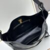 New BALENCIAGA Winter 24 Collection Re-See Shoulder Bucket Bag, Full-Grain Leather, Minimalist Luxury Design, Upcycled Motorbike Glove Handbag with Keyring Closure, Elegant and Edgy Style