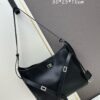 New Balenciaga Winter 24 Collection Re-See Shoulder Bucket Bag, Full-Grain Leather, Minimalist Luxury Design, Upcycled Motorbike Glove Handbag with Keyring Closure, Effortlessly Chic Oversized Style