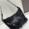 New Balenciaga Winter 24 Collection Re-see Shoulder Bucket Bag, Full-Grain Leather, Minimalist Luxury Design, Upcycled Motorcycle Glove Handbag with Keychain Closure, Effortless Chic Style