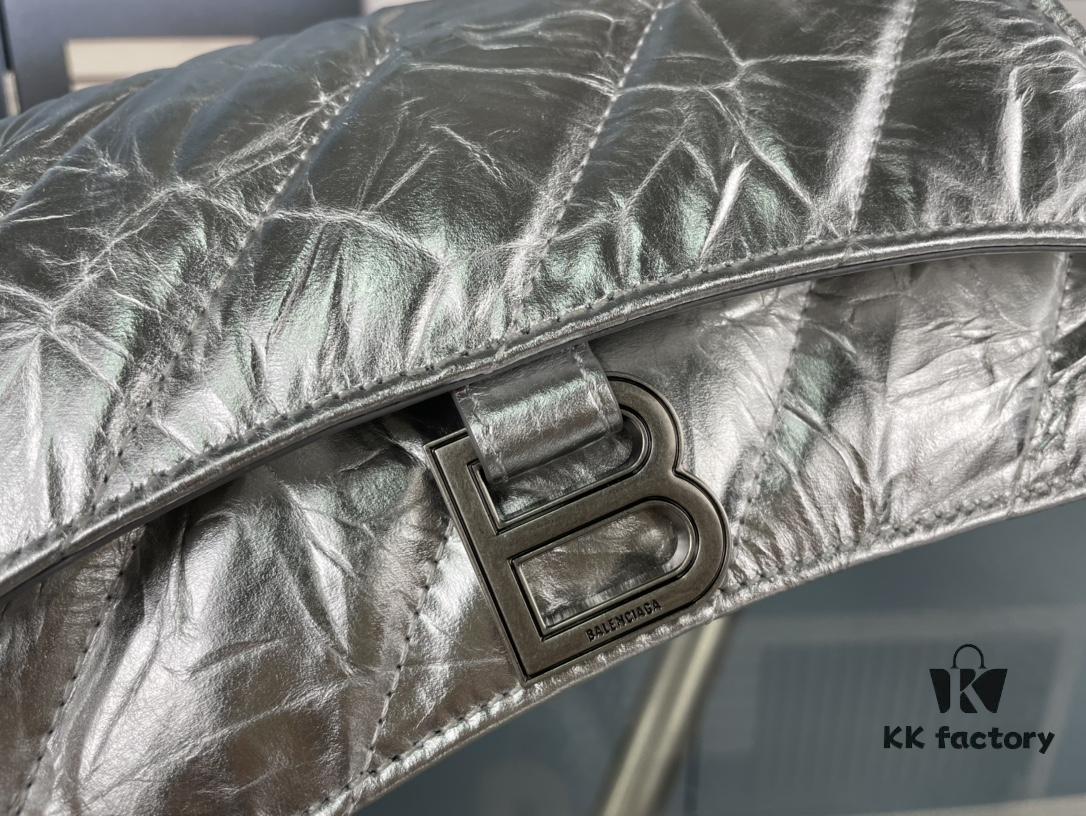 Balenciaga New Arrival Small Chain Hourglass Bag, Smooth Calfskin Leather, Waxed Leather