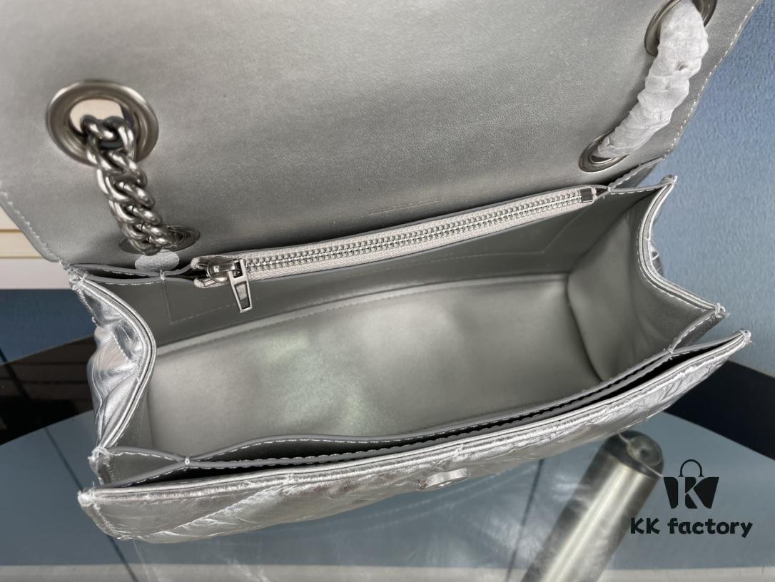 Balenciaga New Arrival Small Chain Hourglass Bag, Smooth Calfskin Leather, Waxed Leather