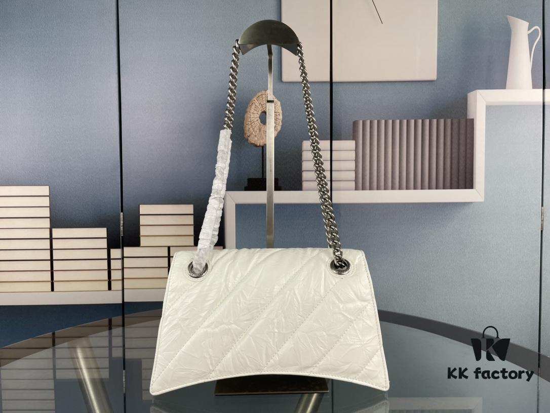 Balenciaga New Arrival Small Chain Hourglass Bag, Smooth Calfskin and Wax Leather