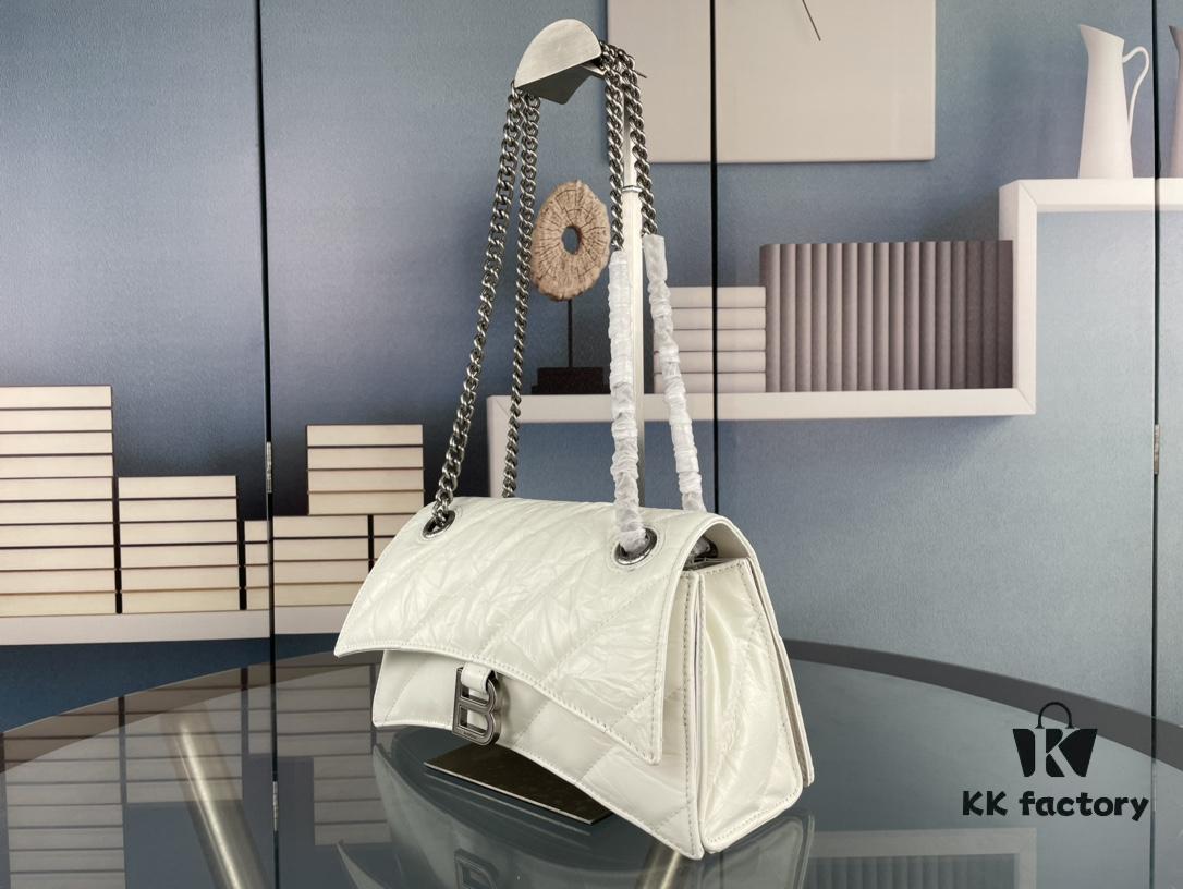 Balenciaga New Arrival Small Chain Hourglass Bag, Smooth Calfskin and Wax Leather