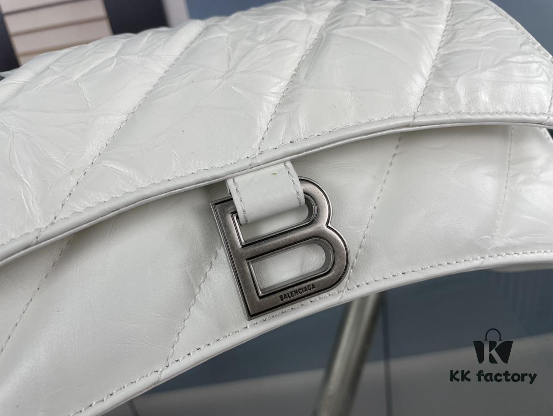 Balenciaga New Arrival Small Chain Hourglass Bag, Smooth Calfskin and Wax Leather