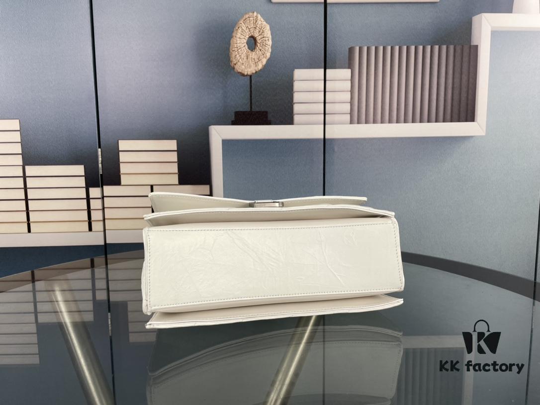 Balenciaga New Arrival Small Chain Hourglass Bag, Smooth Calfskin and Wax Leather