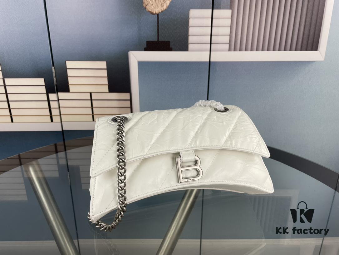 Balenciaga New Arrival Small Chain Hourglass Bag, Smooth Calfskin and Wax Leather