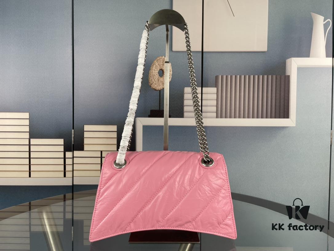 Balenciaga New Arrival Small Chain Hourglass Bag, Smooth Calfskin Leather with Waxed Finish