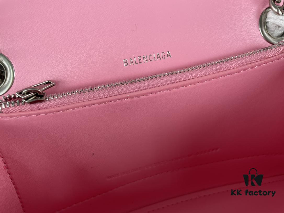 Balenciaga New Arrival Small Chain Hourglass Bag, Smooth Calfskin Leather with Waxed Finish