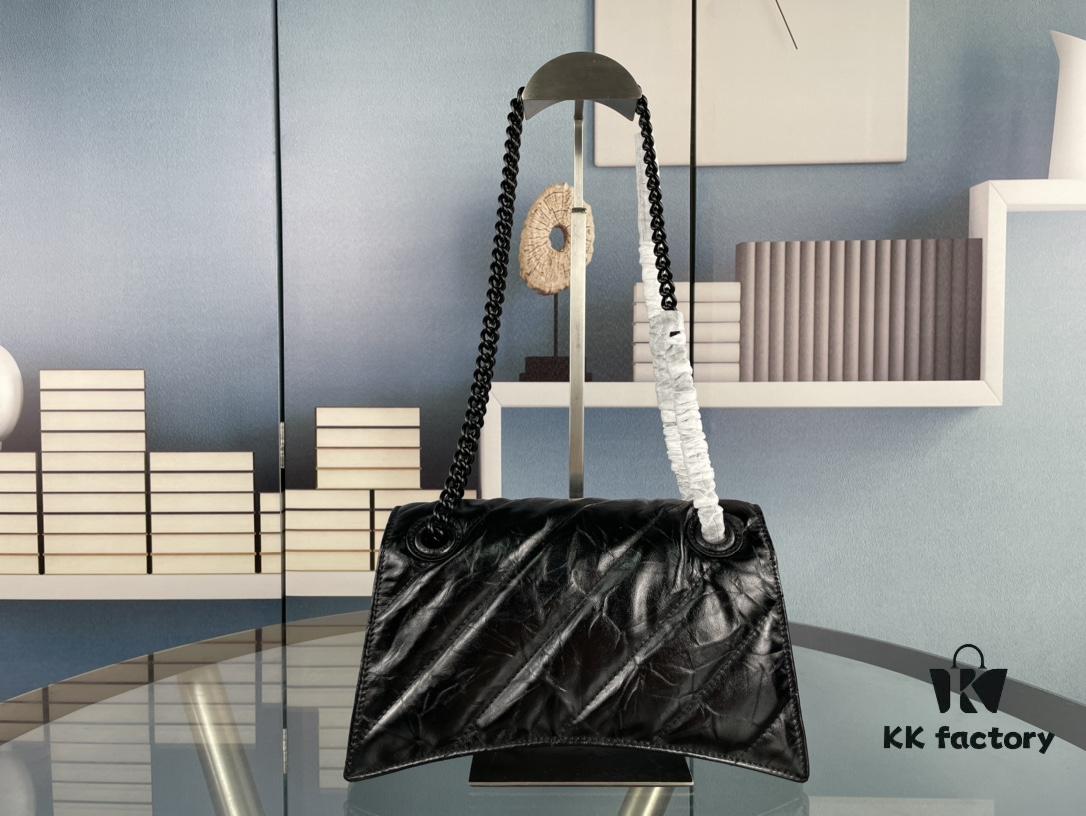 Balenciaga New Arrival Small Hourglass Chain Bag, Smooth Calfskin with Wax Leather Finish