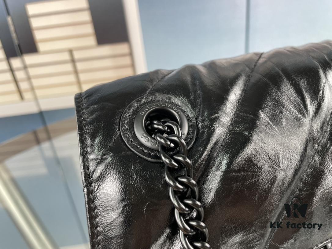 Balenciaga New Arrival Small Hourglass Chain Bag, Smooth Calfskin with Wax Leather Finish