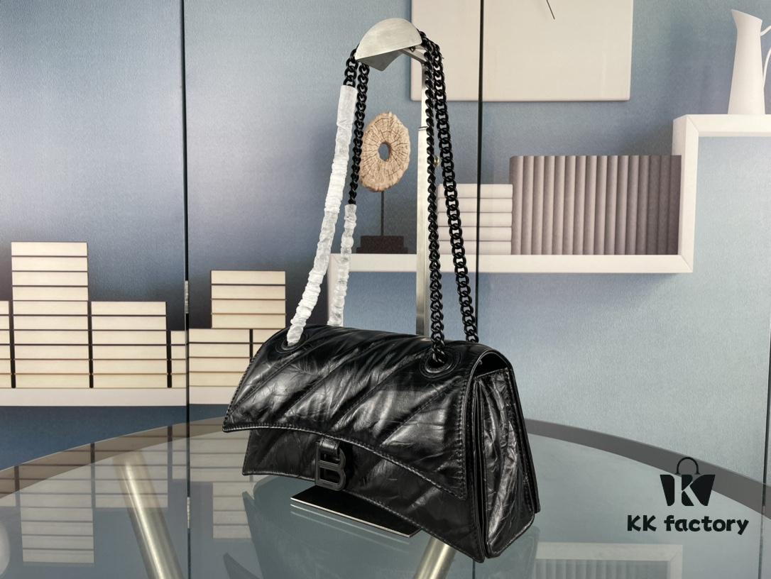 Balenciaga New Arrival Small Hourglass Chain Bag, Smooth Calfskin with Wax Leather Finish