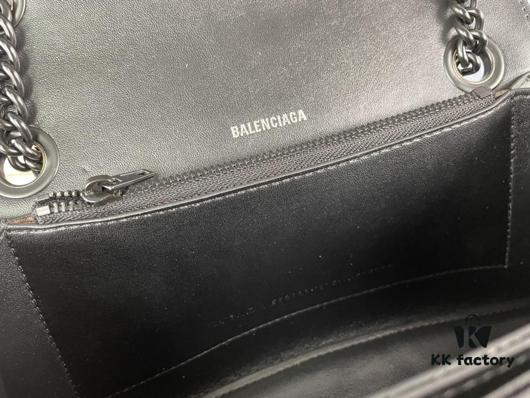 Balenciaga New Arrival Small Hourglass Chain Bag, Smooth Calfskin with Wax Leather Finish