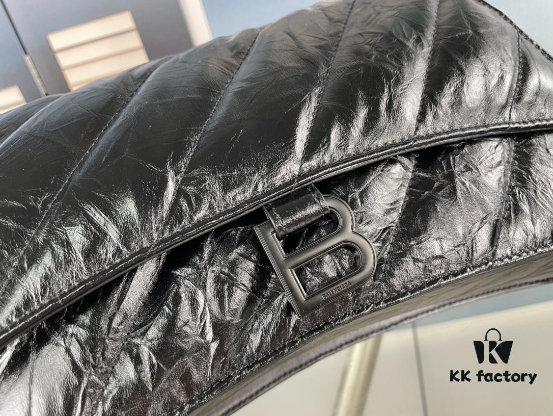 Balenciaga New Arrival Large Chain Hourglass Bag, Smooth Calfskin with Wax Leather Finish