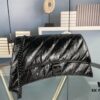 Balenciaga New Arrival Large Chain Hourglass Bag, Smooth Calfskin with Wax Leather Finish
