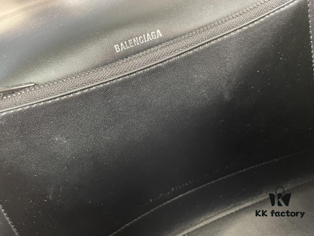 Balenciaga New Arrival Large Chain Hourglass Bag, Smooth Calfskin with Wax Leather Finish