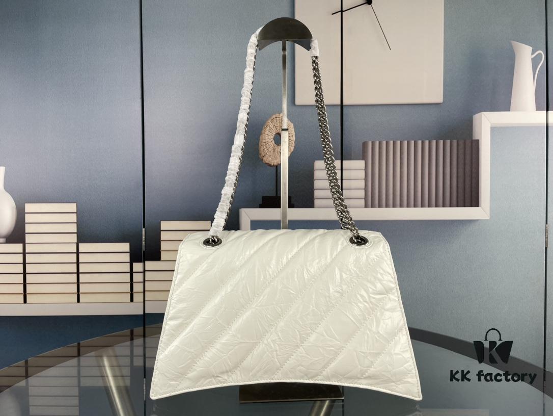 Balenciaga New Arrival Large Chain Hourglass Bag, Smooth Calfskin, Waxed Leather