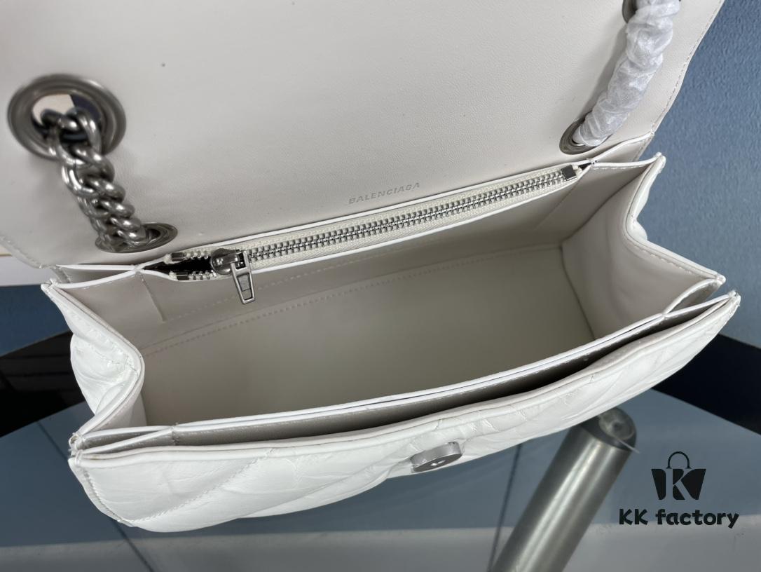 Balenciaga New Arrival Small Chain Hourglass Bag, Smooth Calfskin and Wax Leather