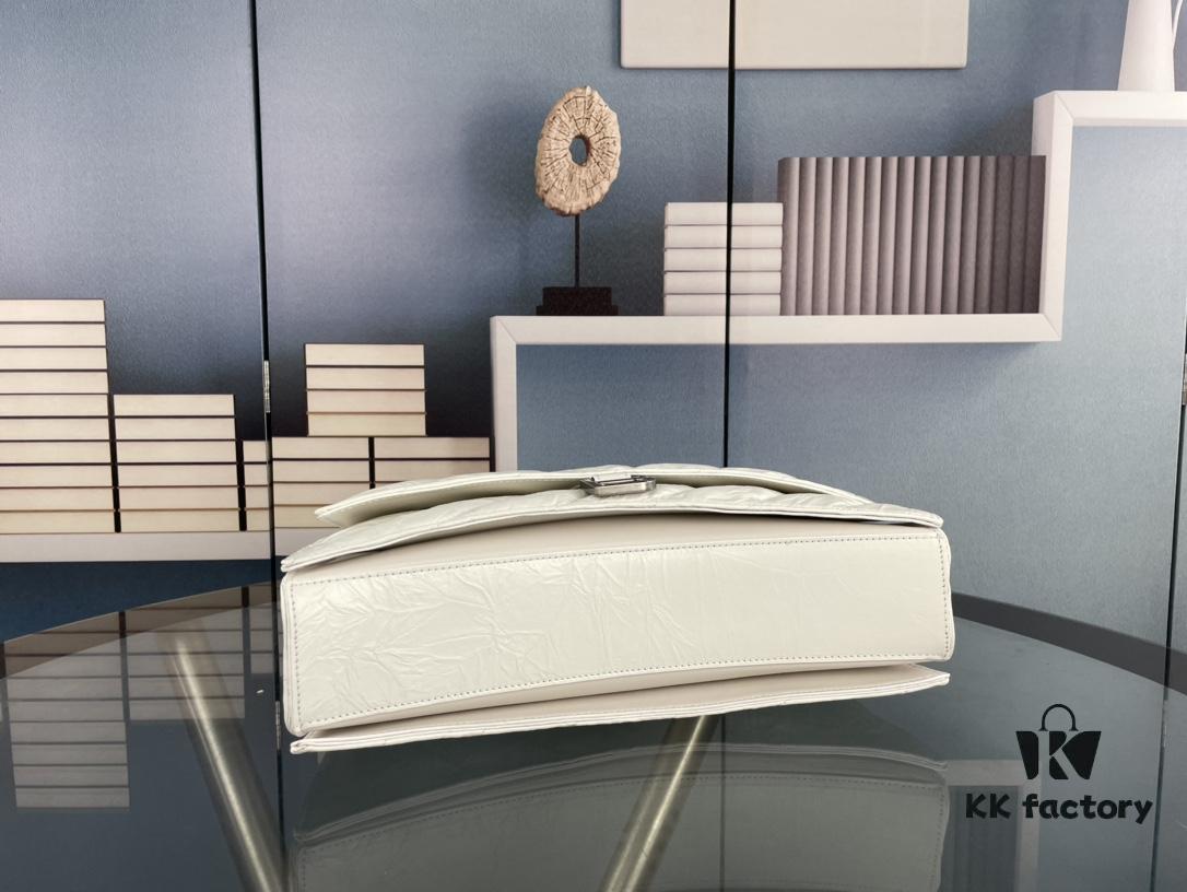 Balenciaga New Arrival Large Chain Hourglass Bag, Smooth Calfskin, Waxed Leather