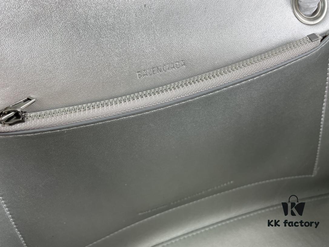 Balenciaga New Arrival Large Chain Hourglass Bag, Smooth Calfskin and Waxed Leather