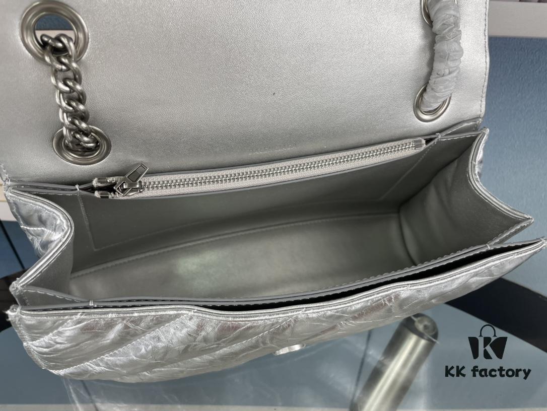 Balenciaga New Arrival Large Chain Hourglass Bag, Smooth Calfskin and Waxed Leather