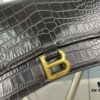 Balenciaga New Arrival Large and Small 230 Chain Hourglass Bag, Crocodile Texture, Cracked Calfskin Leather, Waxed Leather