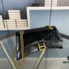 Balenciaga New Arrival Small Chain Hourglass Bag, Calfskin with Cracked Wax Finish