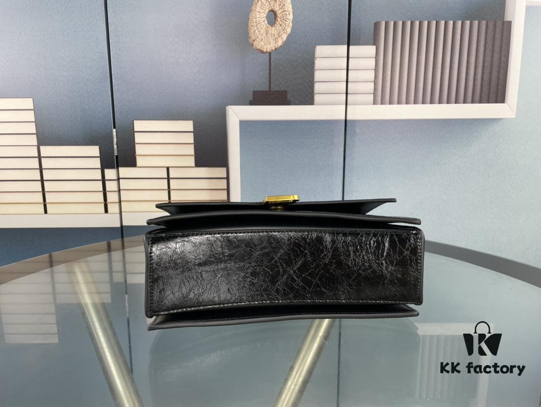 Balenciaga New Arrival Small Chain Hourglass Bag, Calfskin with Cracked Wax Finish