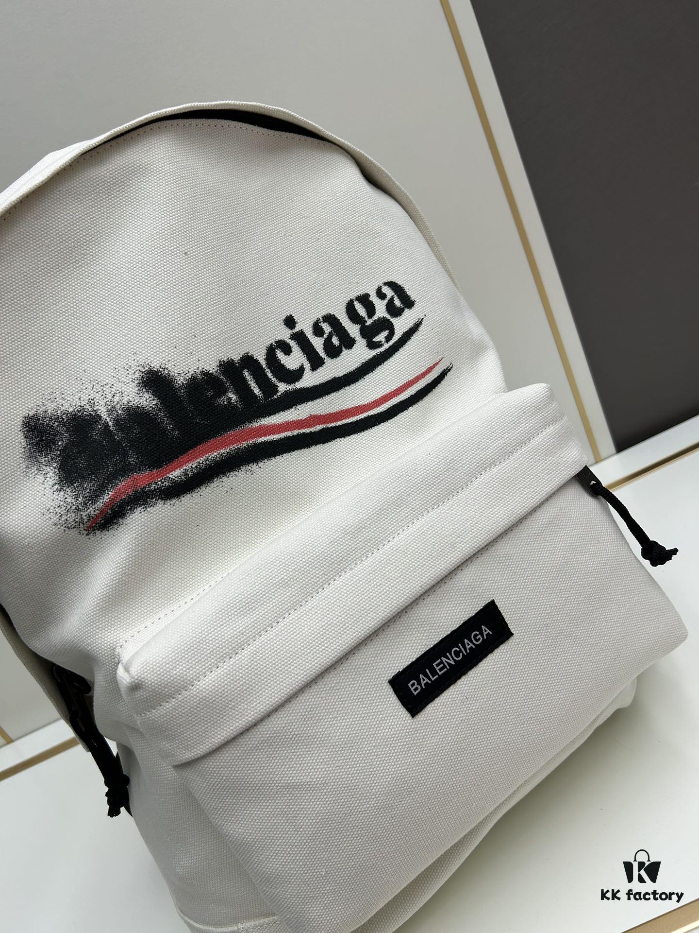 Balenciaga 24SS New Fuzzy Cola White Backpack