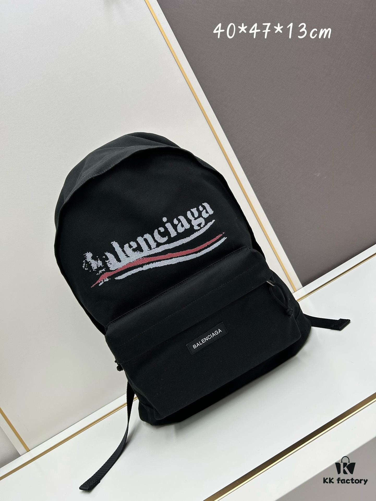 New BALENCIAGA FW Explorer Series Backpack with Dual-Color Embroidered Logo