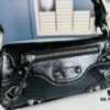 BALENCIAGA Le Cagole Camera Motorcycle Flap Bag [Waxed Black/Gray] 6701