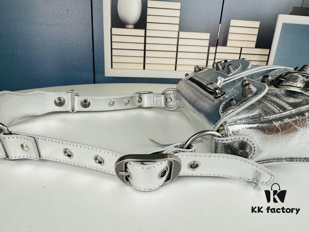 BALENCIAGA Le Cagole Camera Bag in Waxed Black/Grey - Style No. 6701