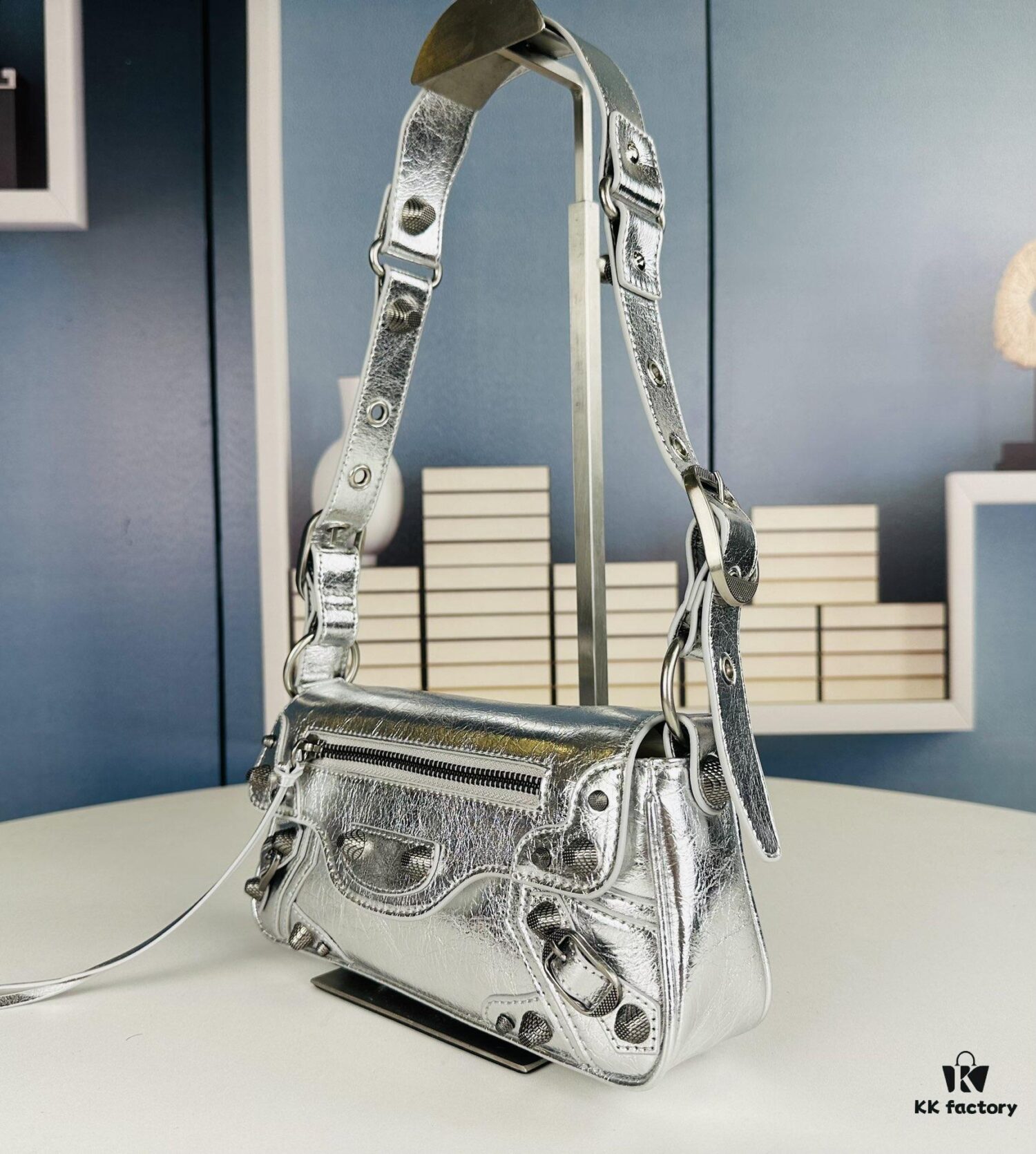 BALENCIAGA Le Cagole Camera Bag in Waxed Black/Grey - Style No. 6701