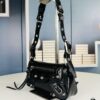 BALENCIAGA Le Cagole Camera Motorcycle Flap Bag [Waxed Black/Gray] 6701