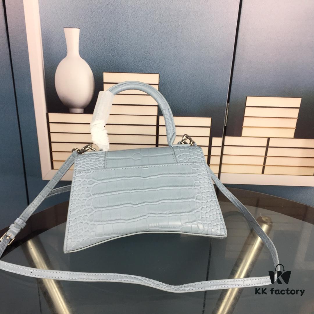 New Arrival☀Balencia Paris Home This Season's Highlight Crocodile-Textured Black Hourglass Bag