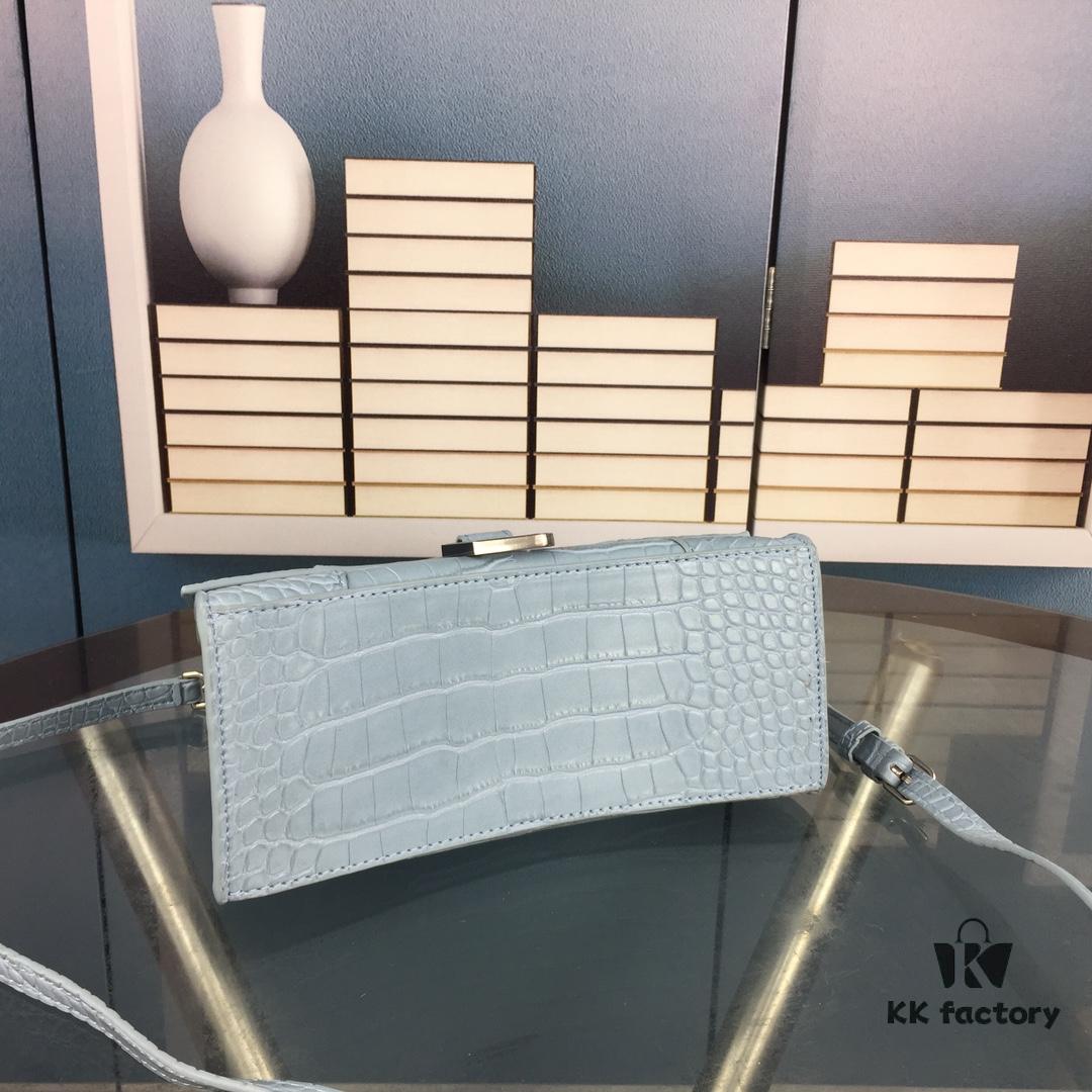 New Arrival☀Balencia Paris Home This Season's Highlight Crocodile-Textured Black Hourglass Bag