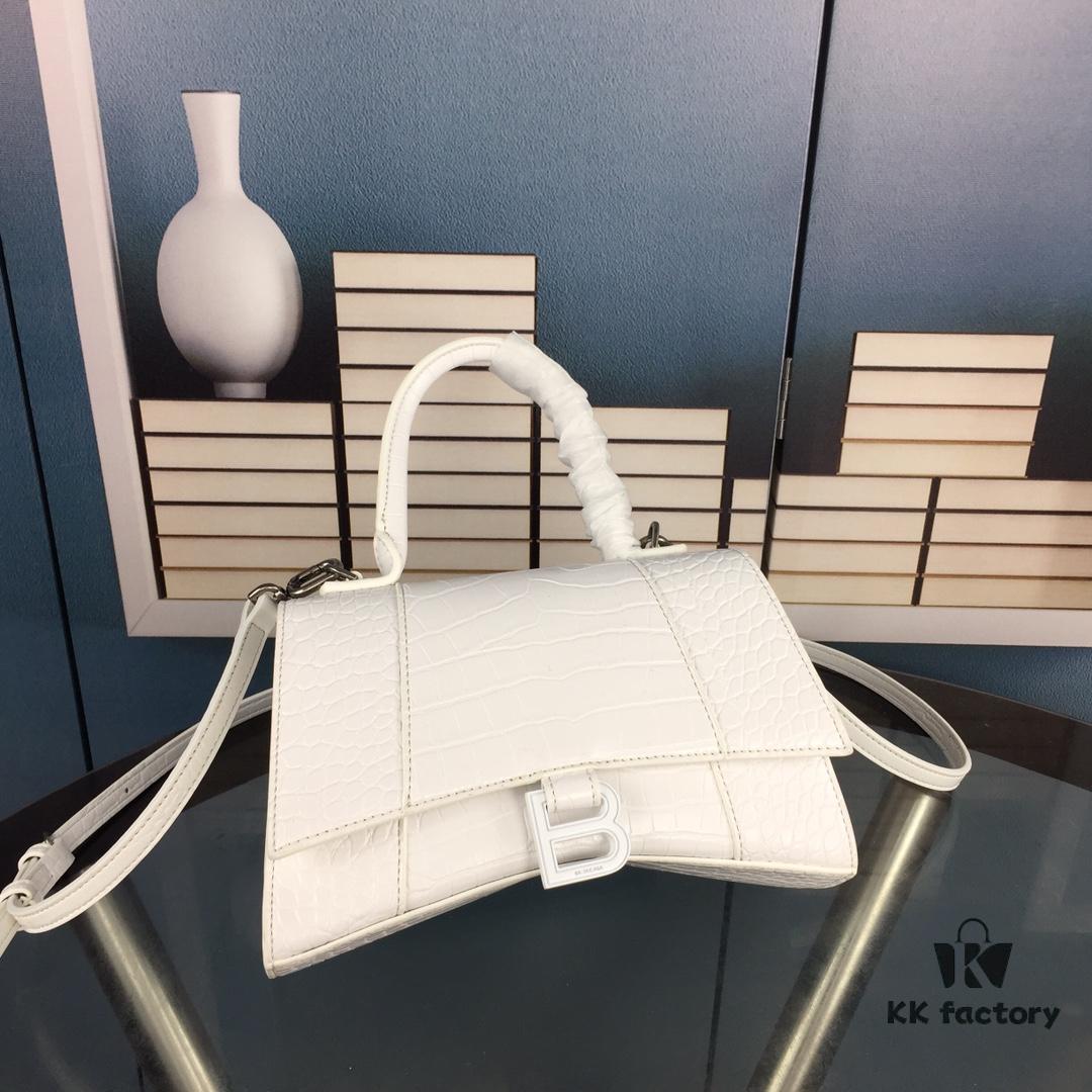 New Arrival☀Balencia Paris Home This Season's Highlight Crocodile-Textured Black Hourglass Bag